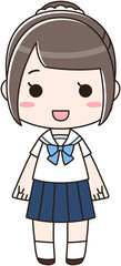 夏服のセーラー服を着た女子高生（JK）