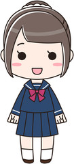 冬服のセーラー服を着た女子高生（JK）