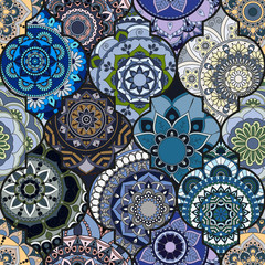 Seamless pattern. Vintage decorative elements. Hand drawn background. Islam, Arabic, Indian, ottoman motifs. Perfect for printing on fabric or paper.