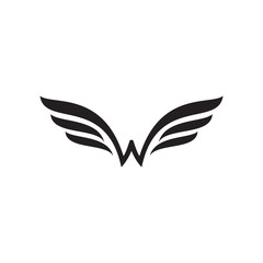 W wing letter logo