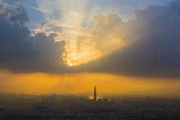 Sunset at Seoul City,South Korea.