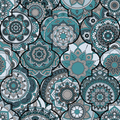 Seamless pattern. Vintage decorative elements. Hand drawn background. Islam, Arabic, Indian, ottoman motifs. Perfect for printing on fabric or paper.