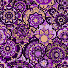 Seamless pattern. Vintage decorative elements. Hand drawn background. Islam, Arabic, Indian, ottoman motifs. Perfect for printing on fabric or paper.