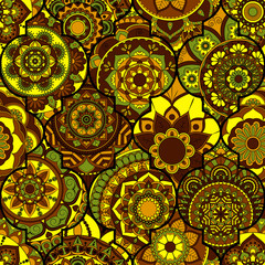 Seamless pattern. Vintage decorative elements. Hand drawn background. Islam, Arabic, Indian, ottoman motifs. Perfect for printing on fabric or paper.