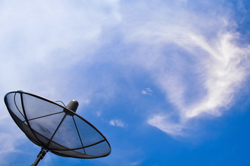 Antenna on blue sky and cloud background