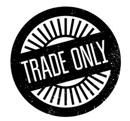 Trade Only rubber stamp. Grunge design with dust scratches. Effects can be easily removed for a clean, crisp look. Color is easily changed.