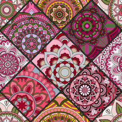 Seamless pattern. Vintage decorative elements. Hand drawn background. Islam, Arabic, Indian, ottoman motifs. Perfect for printing on fabric or paper.