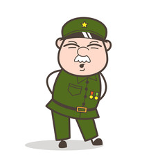 Cartoon Sergeant Feeling Very Pain Vector Illustration