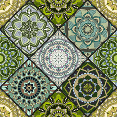Patchwork pattern. Vintage decorative elements. Hand drawn background. Islam, Arabic, Indian, ottoman motifs. Perfect for printing on fabric or paper.