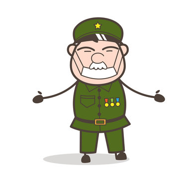 recommend clip art: Cartoon Sergeant Face with Medical Mask Vector Illustration