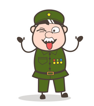 recommend clip art: Cartoon Naughty Sergeant Teasing Vector Illustration