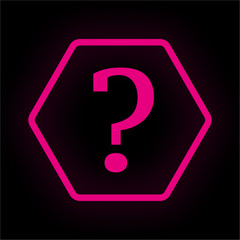 Neon Button Polygon - Fragezeichen