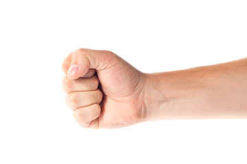 Mens hand isolated on white background