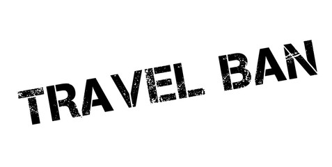 Travel Ban rubber stamp. Grunge design with dust scratches. Effects can be easily removed for a clean, crisp look. Color is easily changed.