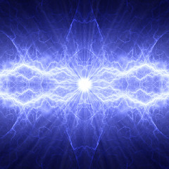 Plasma and electrical background, blue lightning