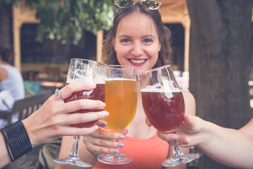 Friends enjoying beer