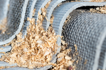 The sheets of slate and sawdust