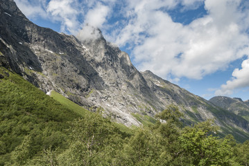 Fototapeta na wymiar Norwegian mountains near Trollstigen