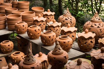 Fototapeta na wymiar Thai Traditional Clay Pottery,Art design