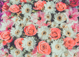 Beautiful flowers background, vintage tone