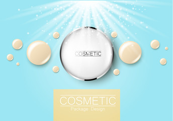 foundation template design packaging of cosmetics Top view