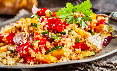 Vegetables mixed with quinoa