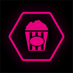 Neon Button Polygon - Popcorn
