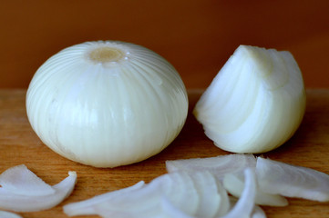 Onions  on cutting board