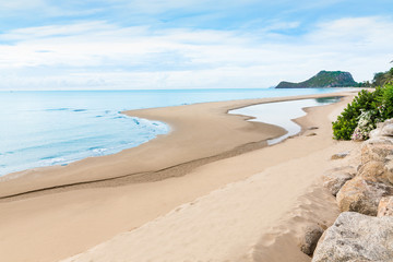 View of nice beach and sea in south of Thailand