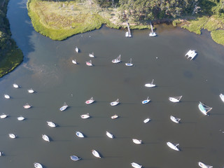 Sailboats in Calm Bay on Cape Cod