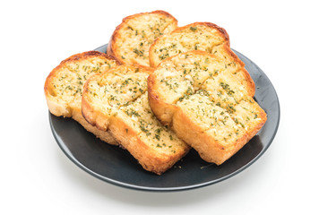 garlic bread on white background