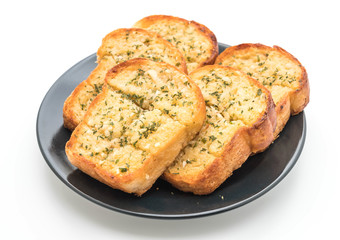 garlic bread on white background