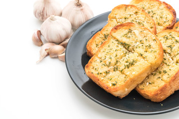 garlic bread on white background