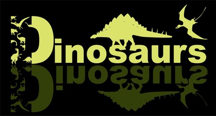 Logo design of word dinosaurs vector