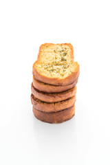 garlic bread on white background