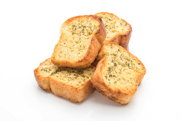 garlic bread on white background