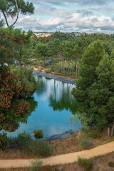 Fototapeta na wymiar View of Bucaquinho natural park, Ovar, north of Portugal. Renewable energy