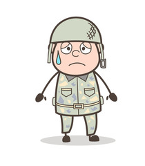 Emotional Army Officer Face Expression Vector Illustration