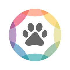 farbiges Icon - Pfote