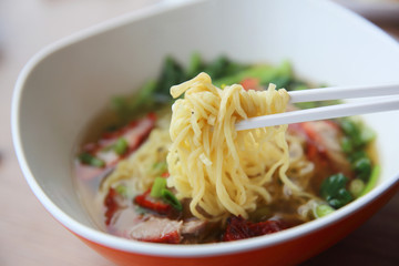 Noodle with grilled pork Chinese food
