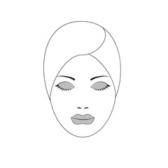 Young woman face with closed eyes