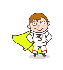 Cartoon Super Astronaut Character Vector Illustration