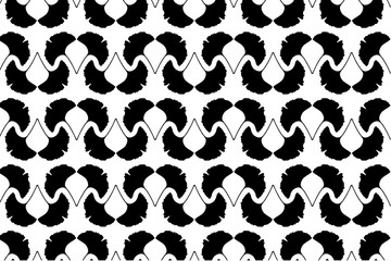 Ginkgo leaf - vector black pattern