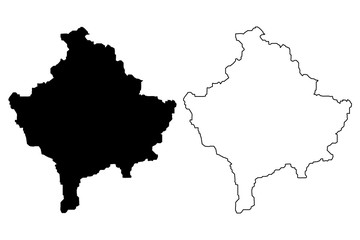 Kosovo map vector illustration, scribble sketch Kosovo map