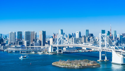 Fototapeta premium レインボーブリッジと東京ベイエリア