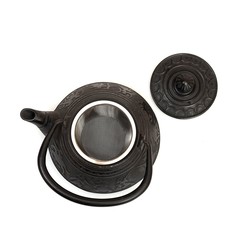Cast iron Chinese teapot for tea on white background