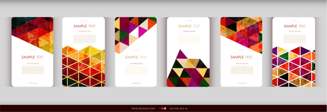 Abstract geometric business card Set.