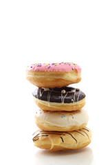 Mix chocolate donut isolated in white background