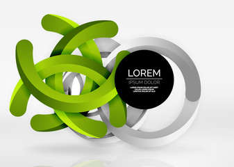 Modern 3d ring vector abstract background