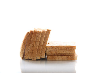 sliced cereals bread isolated on white background